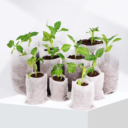 Biodegradable Nonwoven Fabric Nursery Plant Grow Bags Seedling Growing Planter Planting Pots Garden Eco-Friendly Ventilate Bag [GAR]