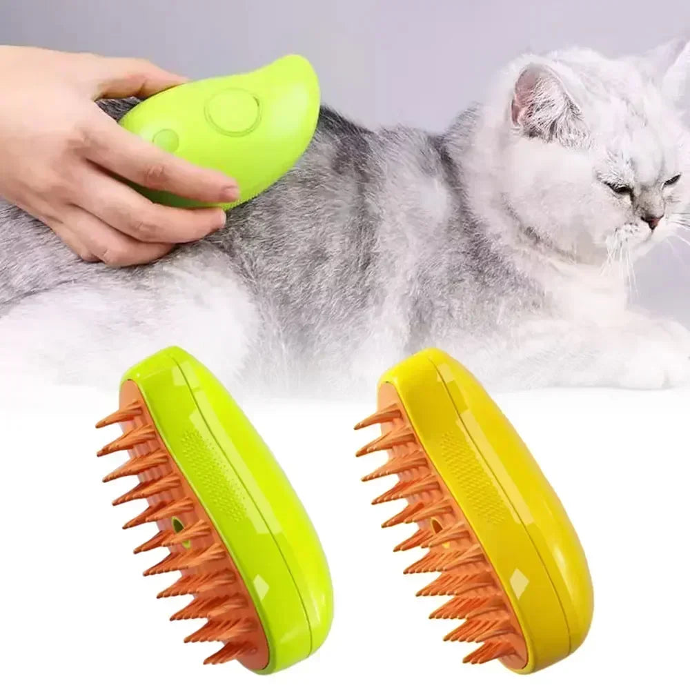 Cat & Dog Grooming Comb with Electric Spray Water Spray Soft Silicone Depilation Brush Kitten Pet Bath Brush Grooming Supplies [PET]