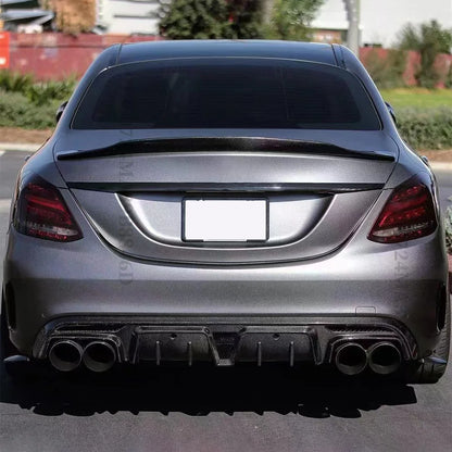 Rear Spoiler Wing Tail Splitter Diffuser Trunk Body Kit Decoration For Mercedes Benz C W205 and C63 C43 AMG 4Door 2014-2021 [BDK]