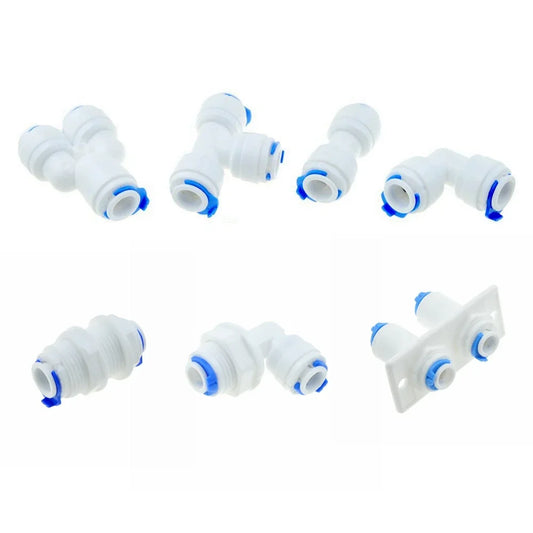 Reverse Osmosis Quick Coupling 1/4 3/8 Hose Connection Tee Y Connector 2 Way Equal Elbow Straight RO Water Plastic Pipe Fitting [HOM]