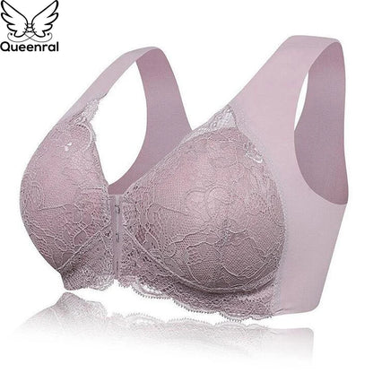 Sexy Underwear Women Push Up Bras For Women Plus Size Seamless Lace Bra Front Closure Wireless Gather Brassiere Bralette [GRM] [UND]