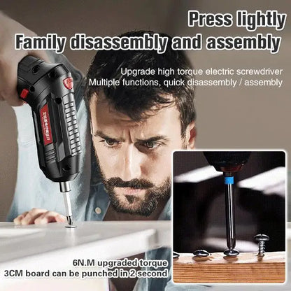 Multifunctional And Powerful Electric Screwdriver Portable Cordless Drill Screwdriver Rechargeable Electric Drill Power Tools [PTO]