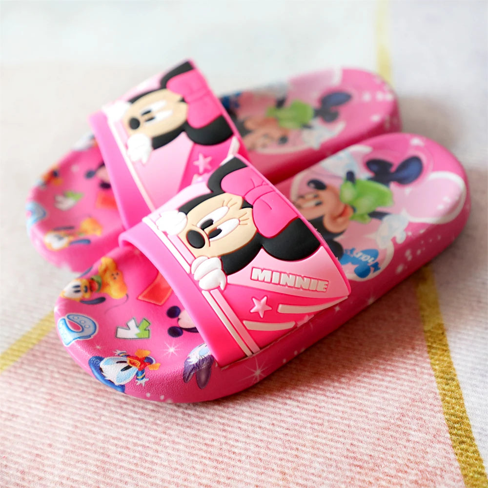 New Summer Children Sandals Kids Cartoon Minnie Toddler Boys Girls Soft Sole Shoes Anti-Slip Slippers Wearable in all seasons [SHO]