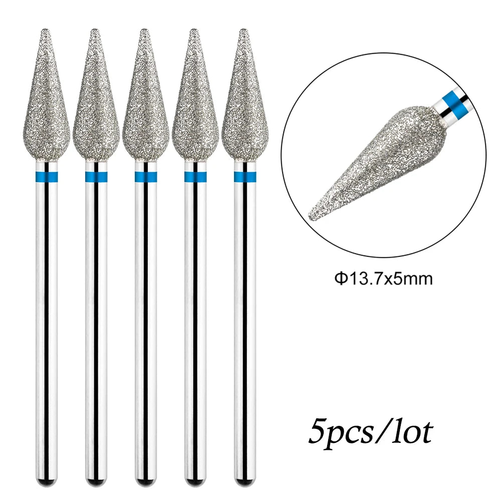 5pcs/lot Drill Bits for Nails Diamond Heads to Nails Milling Cutter for Manicure Cuticle Nail Cutter Tips Accessories Tools [TPT]