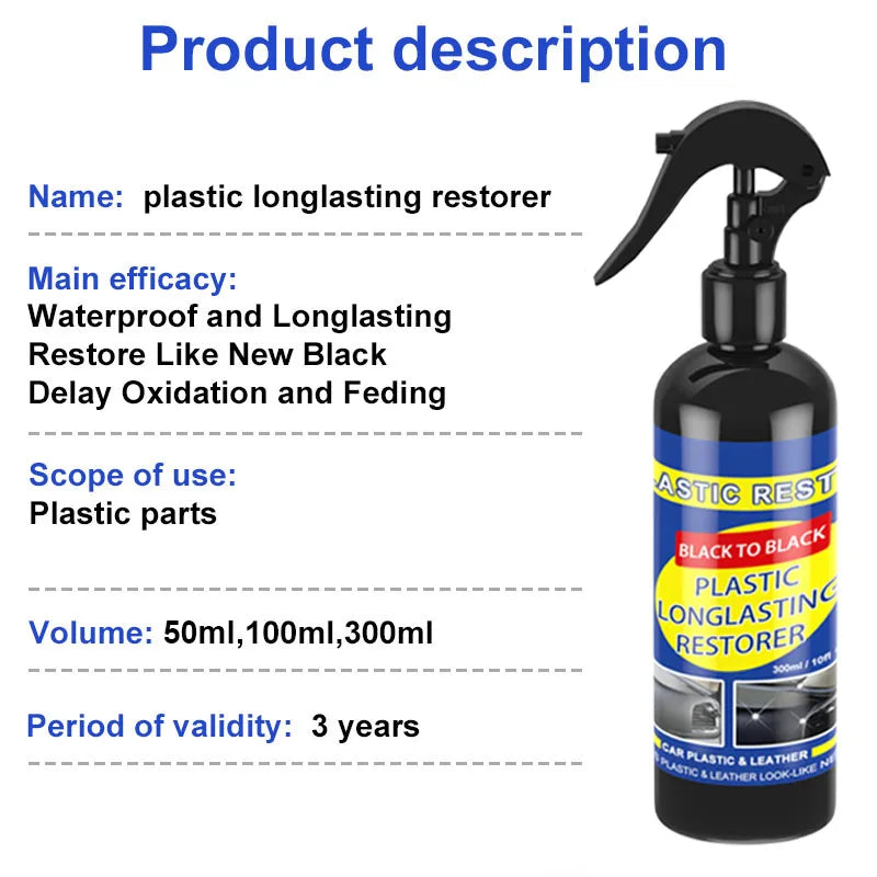 Car Plastic Restorer Back To Black Gloss Car Cleaning Products Plastic Leather Restore Auto Polish And Repair Coating Renovator [CAR]