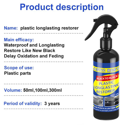 Car Plastic Restorer Back To Black Gloss Car Cleaning Products Plastic Leather Restore Auto Polish And Repair Coating Renovator [CAR]