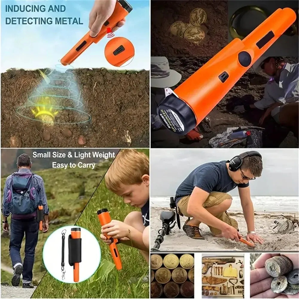 Metal Detector Pinpointer Waterproof Handheld Pin Pointer Wand Golden Treasure Hunting Unearthing Tool Accessories [MTL]