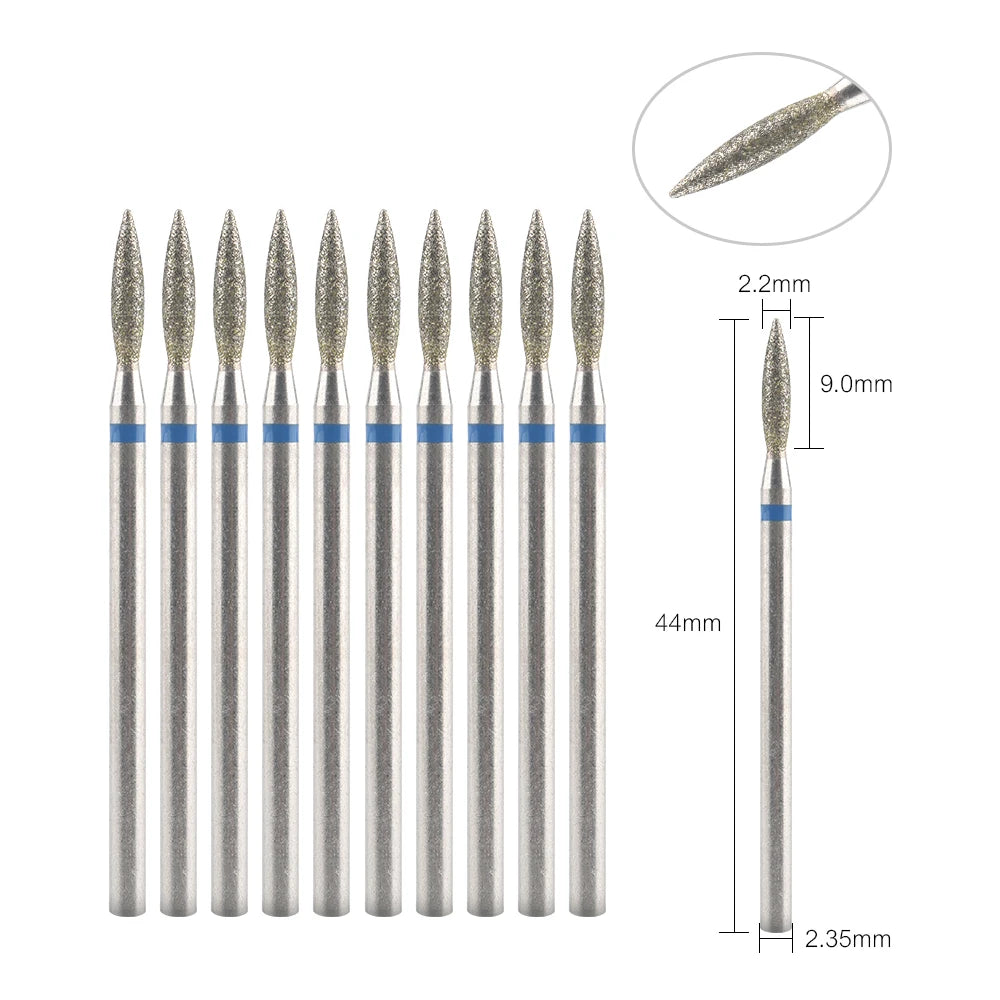 10Pcs Diamond Milling Cutter For Manicure Electric Nail Drill Bits Accessory Pedicure Machine Nail File Gel Remover Tool [TPT]