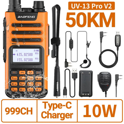 BaoFeng UV-13 PRO V2 V1 Walkie Talkie M-13 Pro Dual Band 999 Channels Type-C  Long Range UV-5R Transceiver Ham CB Two Way Radio [TEL]