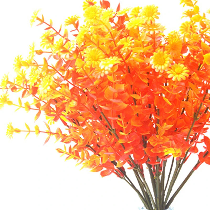 Gypsophila Artificial Flowers Eucalyptus Branch Babies Breath Fake Red Orange Flower Bouquet Home Wedding Decoration Autumn [FLW]