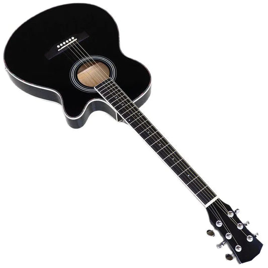 Thin Body Acoustic Electric Guitar Beginner Guitar with Free Gig Bag Free String Black Natural Sunburst White Color [SPT]