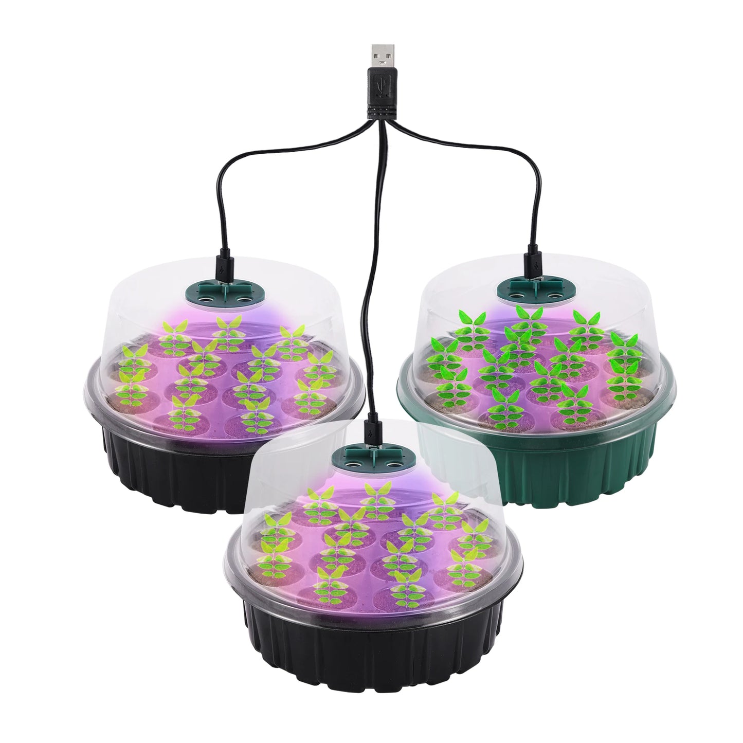 Seed Starter Grow Light Greenhouse Germination LED Grow Light Tray Seedling Pot Seedling Tray Planter Full Spectrum Grow Light [GAR]