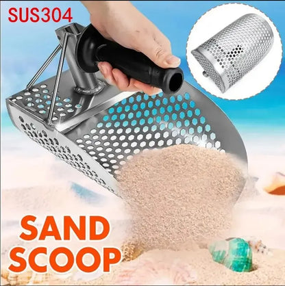 Beach Sand Scoop Shovel Metal Detector Sand Scoops Treasure Detecting Metal Detector Hunting Stainless Steel Tool Hex [MTL]