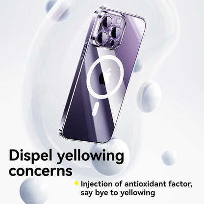 Baseus Magnetic Case for iPhone 15 Pro Max Slim Thin Phone Case Transparent Cover For iPhone 15 Pro Plus Magnet Back Cover Case [PHC]