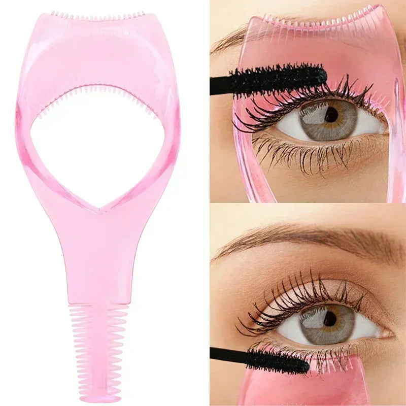 3In1 Eyelash Aid Easy To Use Eye Liner Stencil Pink Plastic Eye Lash Card Mascara Guard Lightweight Cosmetic Tools [CSM]