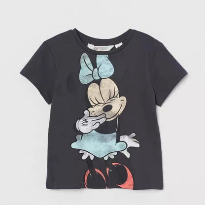 Teen Girls Minnie Printing Tees Summer Casual Loose Costume Brand Crew Neck Tops 2 3 4 5 6Kids New Fashion Cute Cartoon T-shirt [TSH]