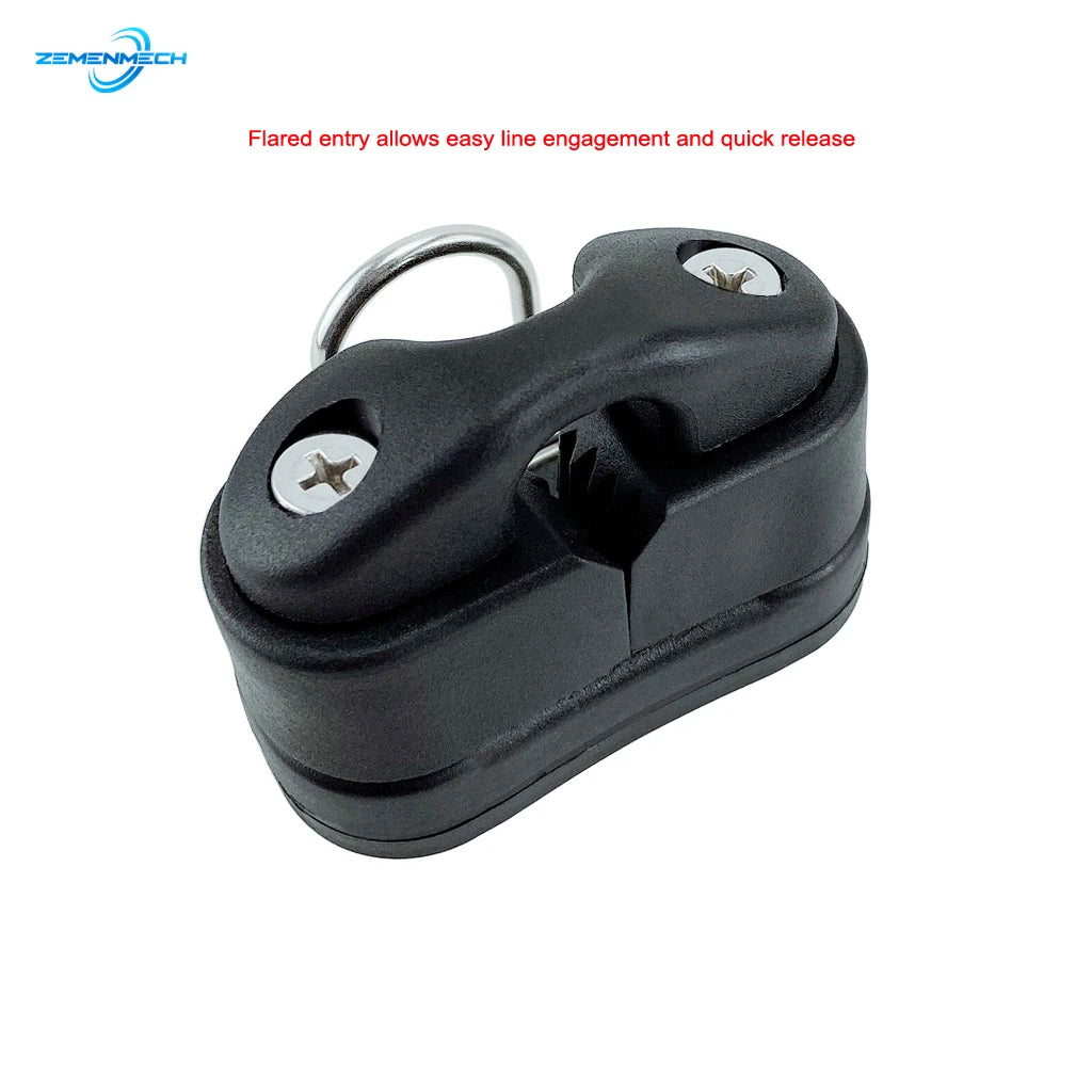 Boat Accessories Black Composite Ball Bearing Cam Cleat with Leading Ring Pilate Equipment Fast Entry Rope Wire Fairlead Sailing [MRN]