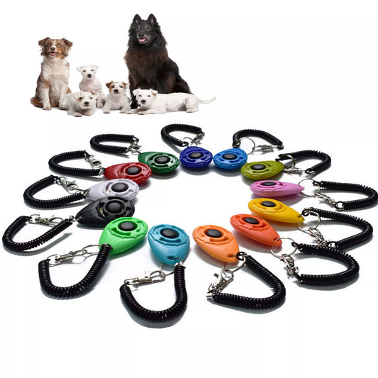 Dog Training Clicker Pet Cat Plastic New Dogs Click Trainer Aid Tools Adjustable Wrist Strap Sound Key Chain Dog Supplies [PET]