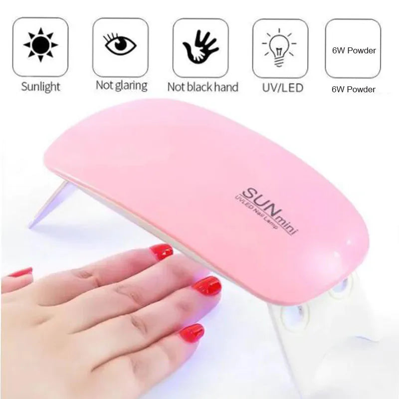 Portable Nail Lamp 6w mini Nail Dryer White Pink UV LED Lamp Usb Interface Nail lamp for Nail Polish Varnish Curing Machine [BEU]