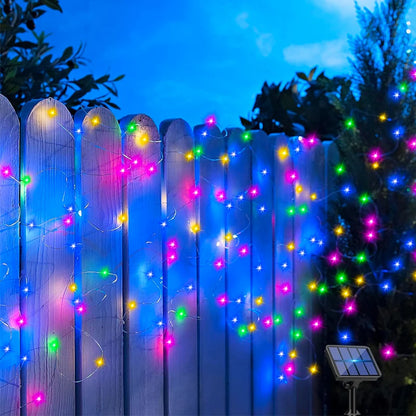 Outdoor LED Solar Fairy Lights Christmas Decoration Waterproof Solar Garland 8Mode Lights For Xmas Party Patio Balcony Yard [SLG]