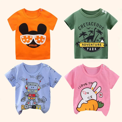 Children's Clothing T-Shirt  Kids Clothes Boys Girls Summer Cartoon Tops Short Sleeve Clothes 100% Cotton Baby Clothing [TSH]