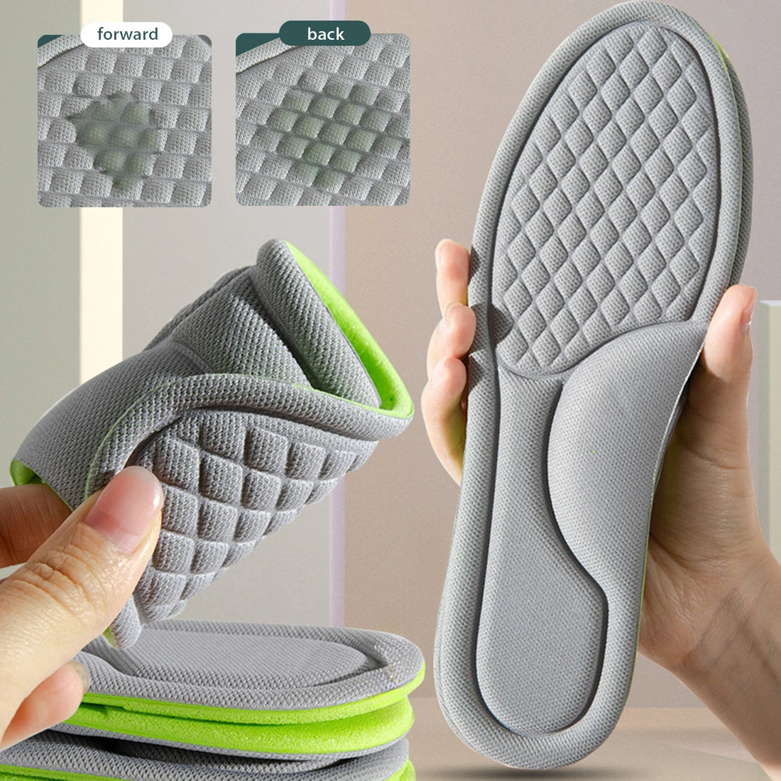 Unisex Memory Foam Orthopedic Insoles Deodorizing Insole For Shoes Sports Absorbs Sweat Soft Antibacterial Shoe Accessories [SHO]