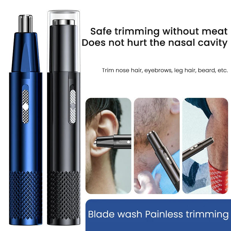 Electric Nose Hair Clipper Rechargeable Multi-kinetic Shaving Two-in-one Unisex Fully Automatic Washable   Trimmer [HAI]