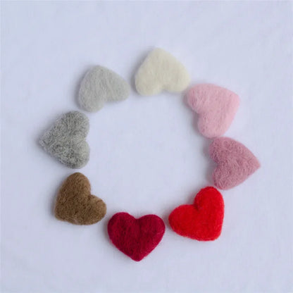 Newborn Photography Props Heart Wool  DIY  Photography Props Accessories  Photography Baby Studio Felt Love Heart  5pcs/set [PHO]