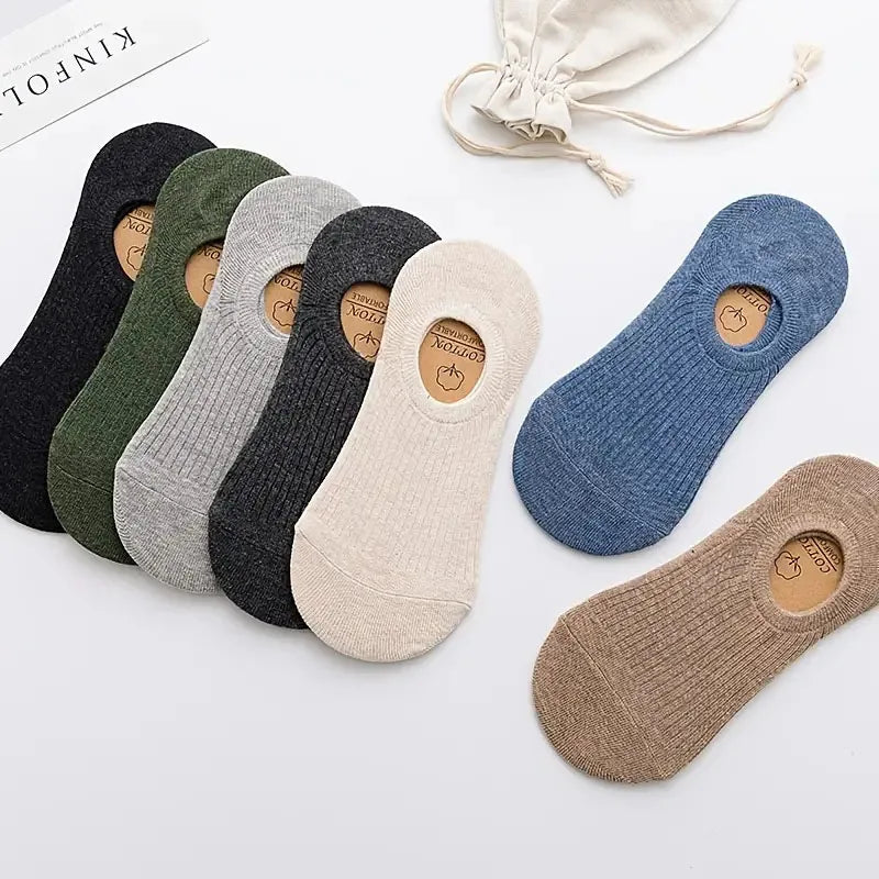 5Pair / Lot Men's Socks Non-slip Silicone Invisible Cotton Sock Breathable Mesh Comfortable Summer Thin Sports Men Sock Elastic [SOX]