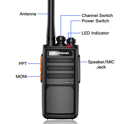 2PCS Walkie Talkie Baofeng BF-888S PLUS Upgraded Version Two-Way Radio 16CH Walkie-Talkie Radios Transceiver UHF 400-470MHz [COM]