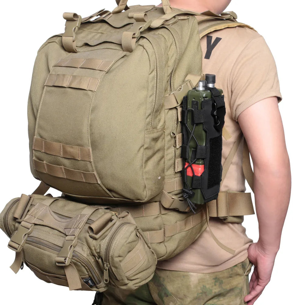 Tactical Radio Pouch Molle Water Bag Walkie Talkie Military Holder Pocket Quick Release Buckle Elasitc Shock Cord Magazine Pouch [TEL]