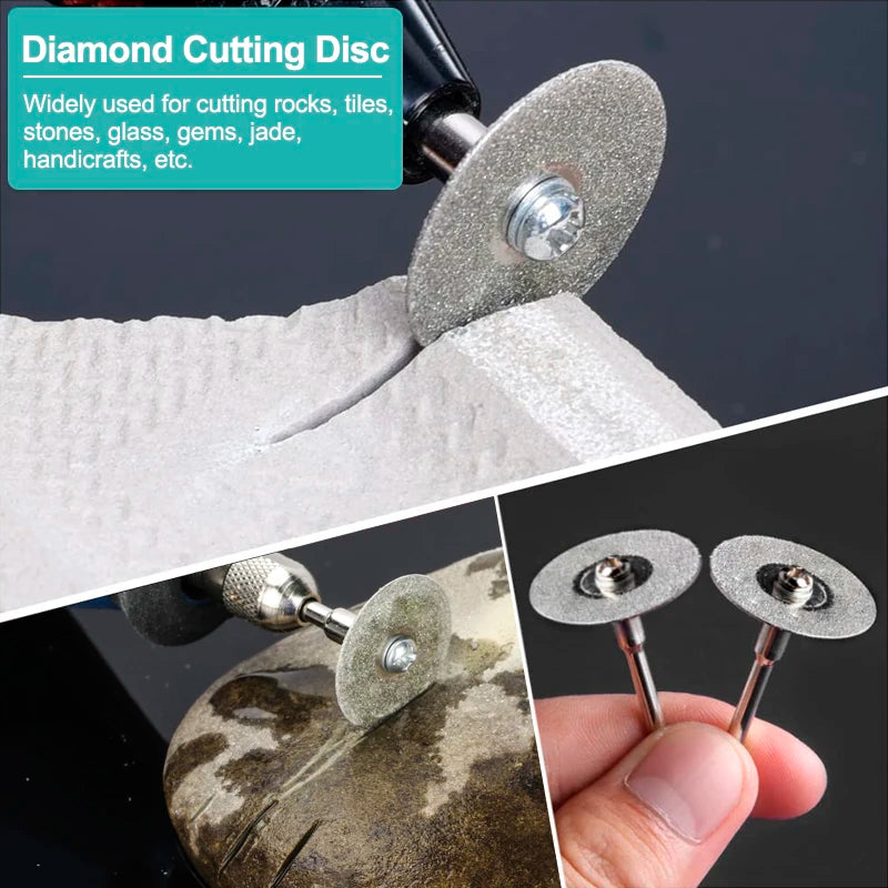 1pc 16-60mm Mini Diamond Cutting Disc With Mandrel Abrasive Diamond Discs For Dremel Diamond Saw Blades [TPT]