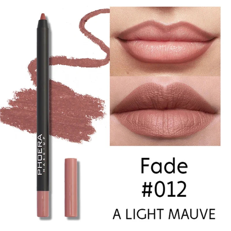 Waterproof Matte Lipliner Pencil Sexy Red Contour Tint Lipstick Lasting Non-stick Cup Moisturising Lips Makeup Cosmetic 12Color [CSM]