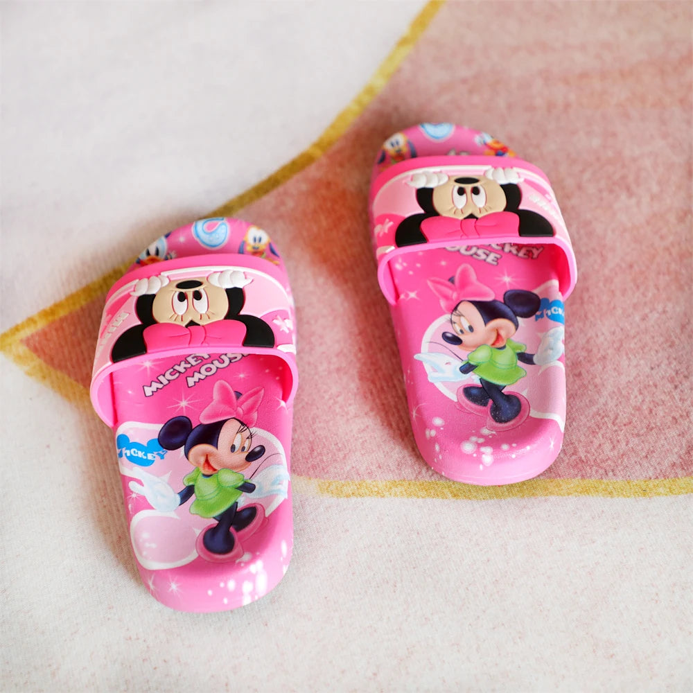 New Summer Children Sandals Kids Cartoon Minnie Toddler Boys Girls Soft Sole Shoes Anti-Slip Slippers Wearable in all seasons [SHO]