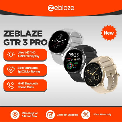 Zeblaze GTR 3 Pro Voice Calling Smart Watch AMOLED Display 316L Stainless Steel Fitness Smartwatch For Women [SWH]