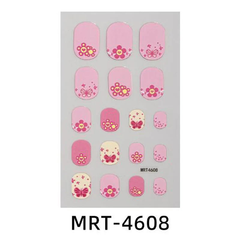 Girls Cute Nail Stickers Little Princess Children's Nail Wraps Tips Kids DIY Nail Art Decors Adhesive Cartoon Animal Fake Nails [BEU]