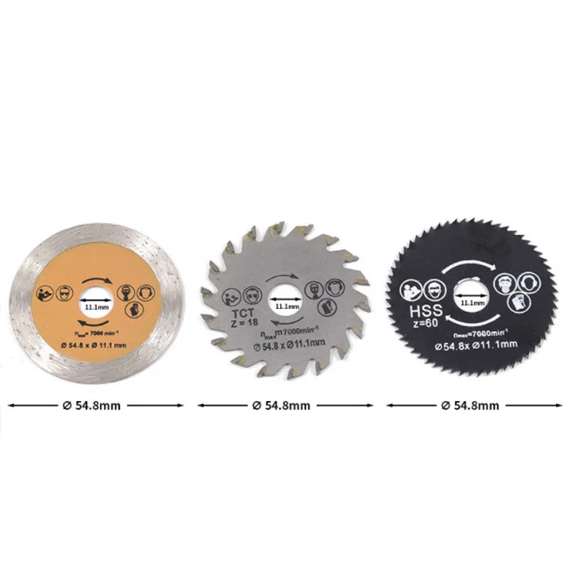 HSS Out Diameter 54.8mm Mini Circular Saw Blade Wood Cutting Disc,Diamond Saw Blade for Wood Metal Plastic Ceramic Cutting [TPT]