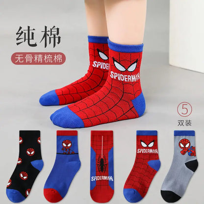 Disney Baby Socks Spiderman Cartoon Anime Hero Cotton Boys Tube Socks Children Autumn Winter Kids Socks Random 1pair [SOX]