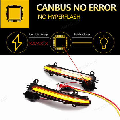 for BMW 1 2 3 4 X1 M Series F20 F30 F34 F36 E84 F87 i3 Dynamic Black LED Turn Signal Light Sequential Rearview Mirror Light [BDK]