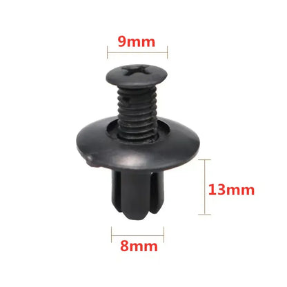 5/100pcs 8mm Plastic Rivets Fasteners Screw Car Bumper Fender Black Rivet Car Fastener Clips for Toyota Focus Kia Nissan Yamaha [CAR]