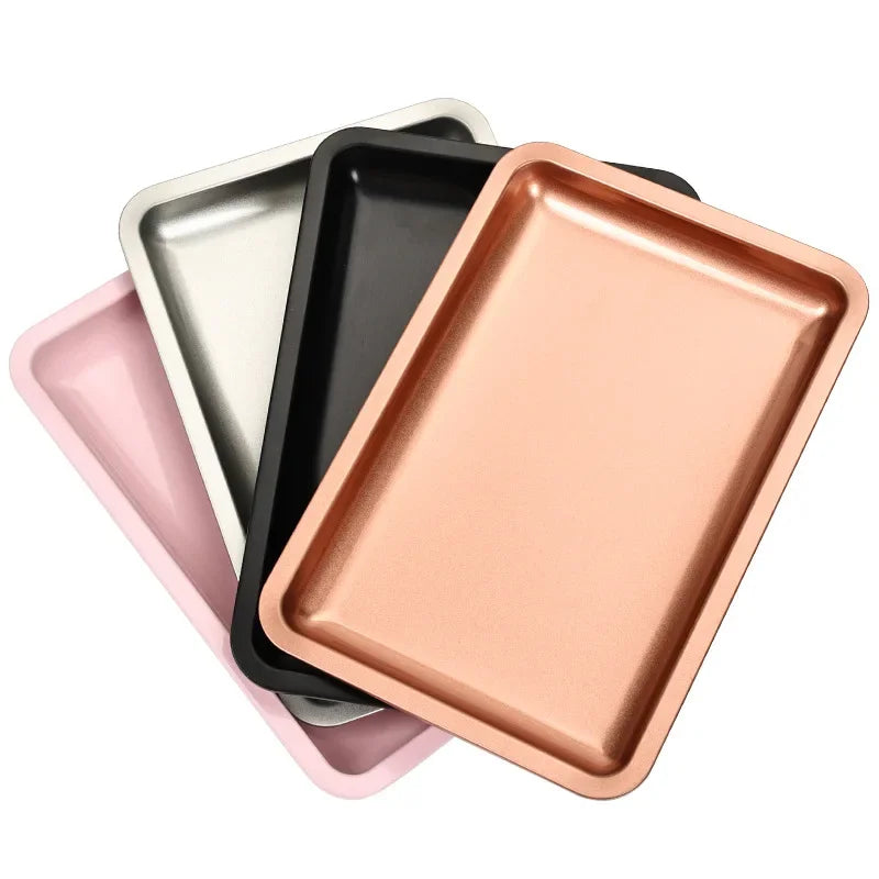 Stainless Steel Cosmetic Storage Tray Nail Art Equipment Plate Doctor Surgical Dental Tray False Nails Dish Tools [CSM]