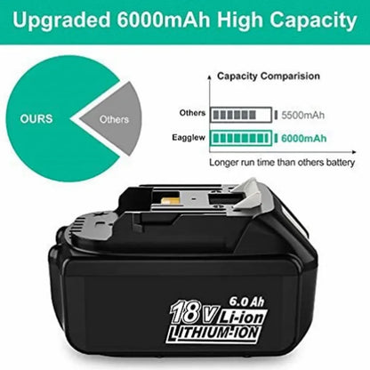 Genuine for Makita 18V battery Rechargeable Power Tools Battery with LED Li-ion Replacement LXT BL1860 BL1850 BL1830 6000mAh [BAT]