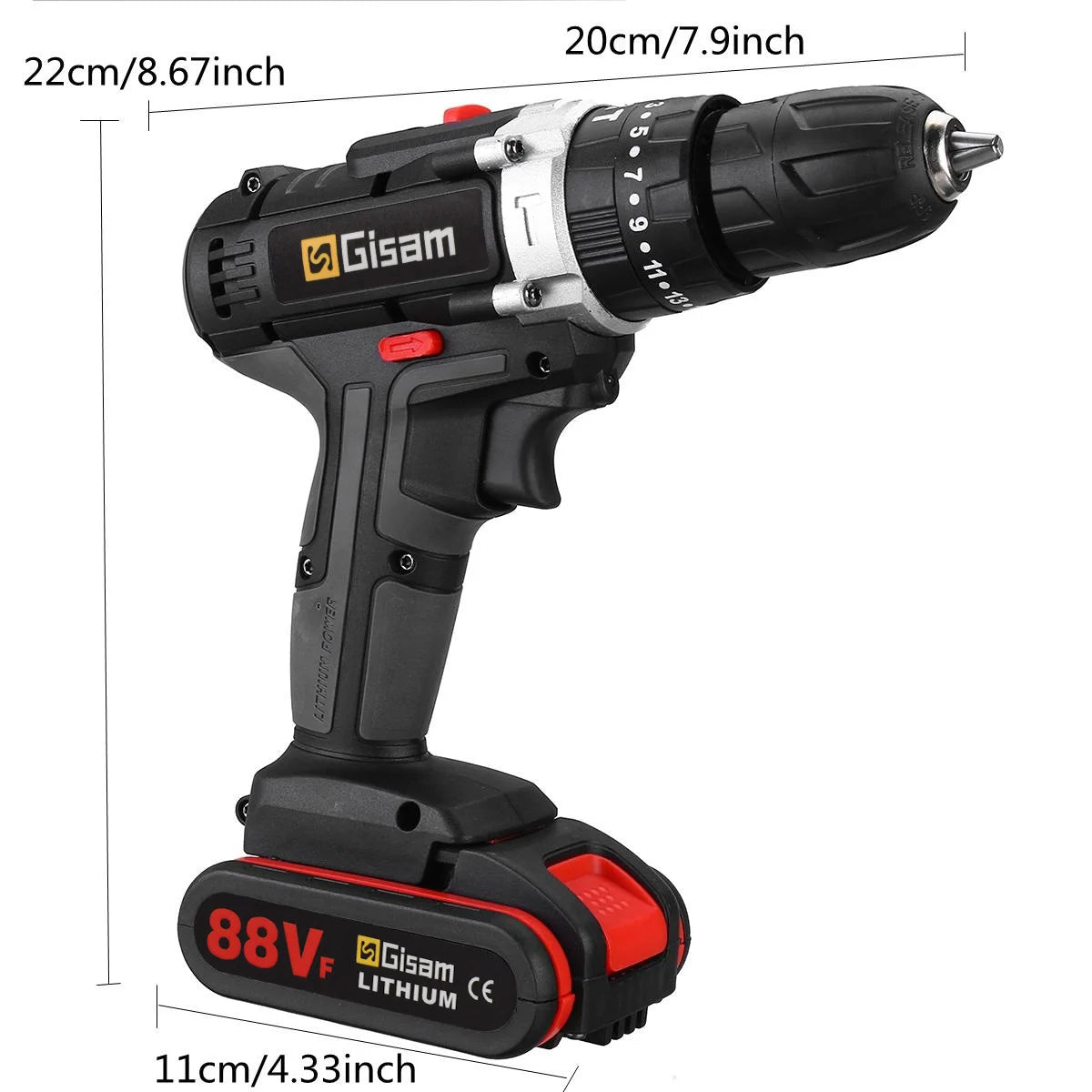 25+3 Torque Cordless Drill Electric Screwdriver Rechargeable Electric Drill Lithium-Ion Battery 2 Speed DIY Driver Power Tools [TOL]