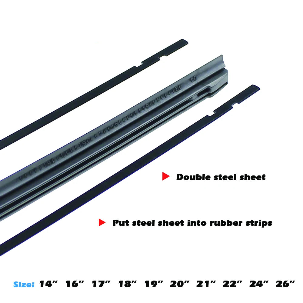 Car Wiper Blade Elastic band Windscreen Vehicle Insert Rubber Strip Refill 8mm 14"16"17"18"19"20"21"22"24"26"28" Accessorie 1pcs [CAR]