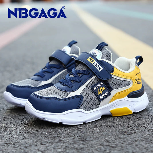 Children Casual Shoes for Boys Breathable Sneaker Summer Air Mesh Kids Hook&Loop Students School Shoe Size28-40 [SHO]