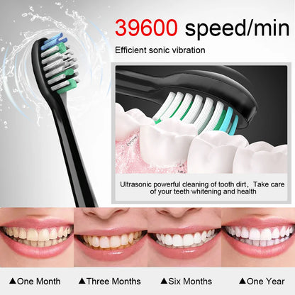 Electric Sonic Toothbrush 8 Brush Heads Smart Ultrasonic Dental Teeth Whitening Rechargeable Adult Tooth Brush Sarmocare S100 [DEN]