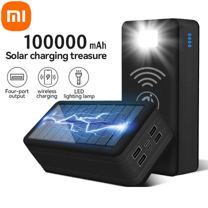 Xiaomi Solar Power Bank 100000mAh Solar Charging Mobile Phone Wireless Charging Large Capacity External Battery Fast Charging [SLG]