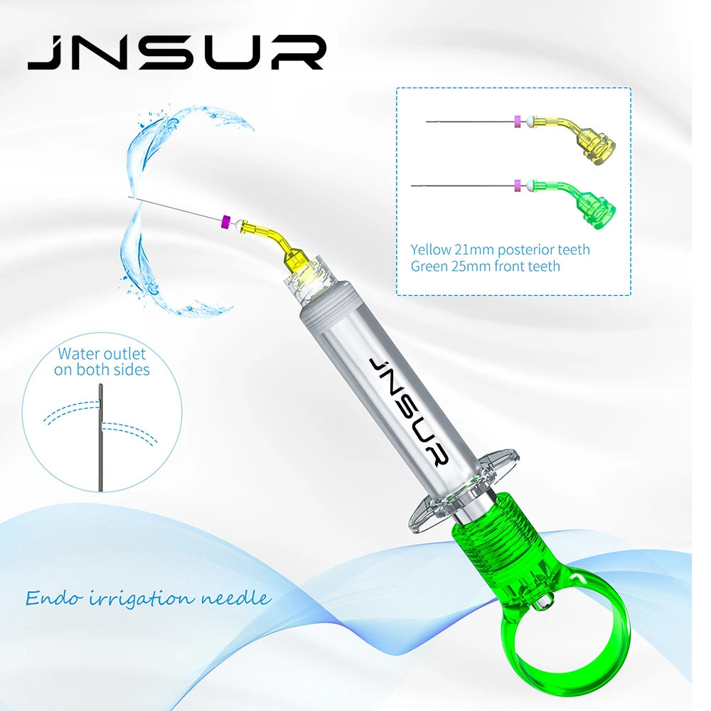 JNSUR Original 20pcs Endo Needles 2 Holes for Dental Endodontics Irrigator Disposable Root Canal Cleaning Dentistry Material [DEN]