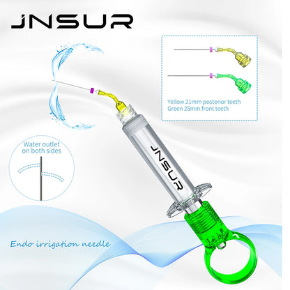 JNSUR Original 20pcs Endo Needles 2 Holes for Dental Endodontics Irrigator Disposable Root Canal Cleaning Dentistry Material [DEN]