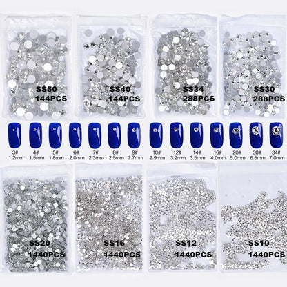 Glitter Non Hotfix Rhinestones DIY Nail Accesories Flatback Nails Crystals стразы for Dress uñas 네일 Nail Charms Nail Art ネイルパーツ [BEU]